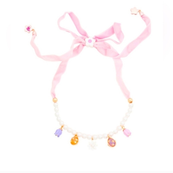 Betsey Johnson Jewelry - 🔹️ Betsey Johnson🔹️ Pink Velvet Spring Easter Charm Pearl Necklace ✨️🤍